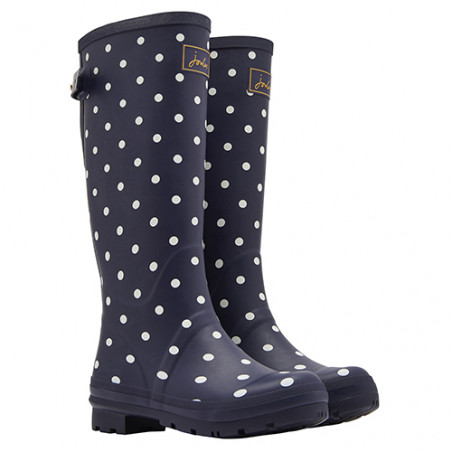 Botte de pluie bleue pois blancs