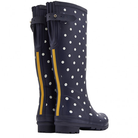 Botte de pluie bleue pois blancs