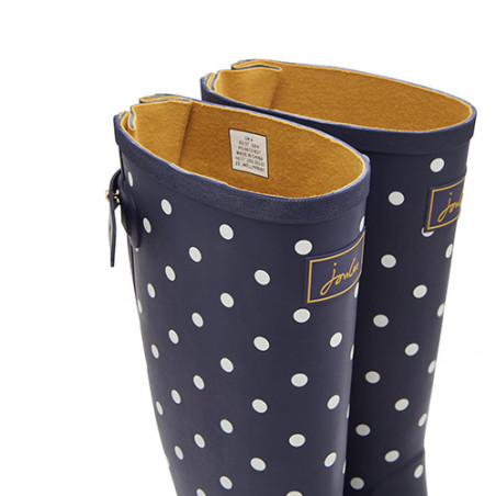 Botte de pluie bleue pois blancs