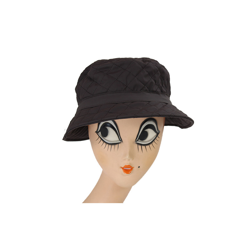 chapeau de pluie marron damassé doublure polaire