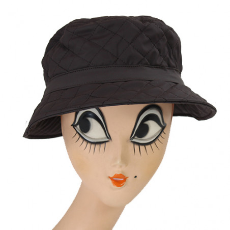 chapeau de pluie marron damassé doublure polaire