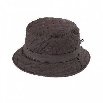 chapeau de pluie marron damassé doublure polaire