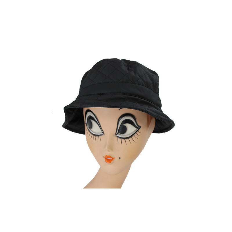 chapeau de pluie noir damassé doublure polaire