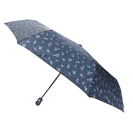 Parapluie bleu marine pliant solide constellations