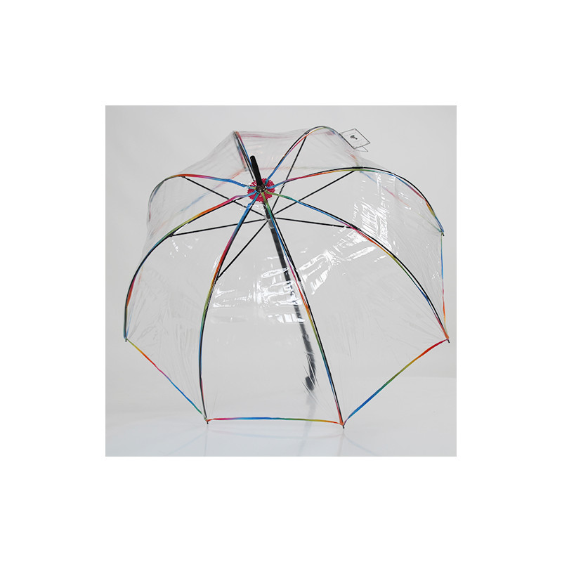 Parapluie transparent cloche baleines gansées multicolores