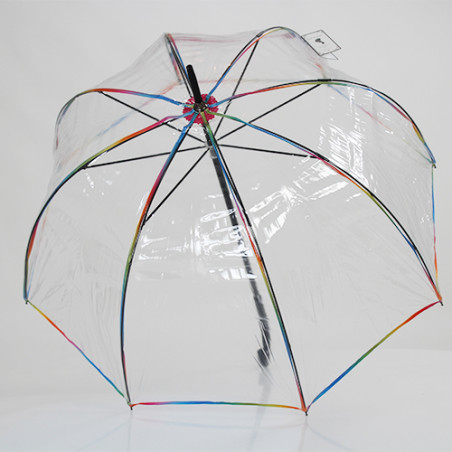 Parapluie transparent cloche baleines gansées multicolores