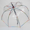 Parapluie transparent cloche baleines gansées multicolores