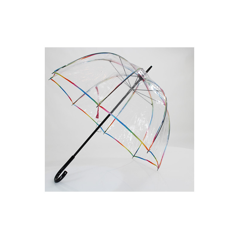 Parapluie transparent cloche baleines gansées multicolores