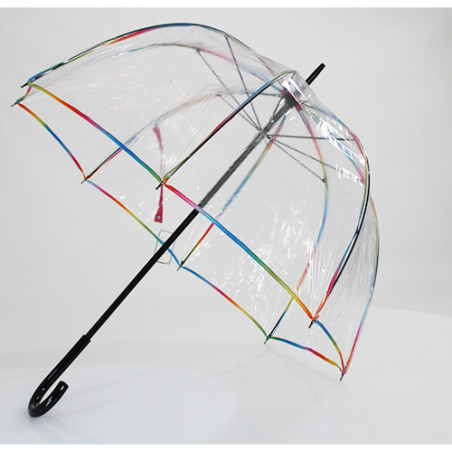 Parapluie transparent cloche baleines gansées multicolores