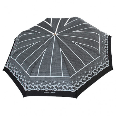 Parapluie pliant résilles noir et blanc Chantal Thomass