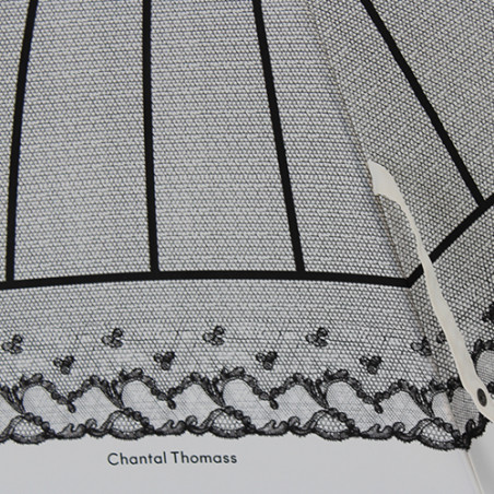 Parapluie femme résilles noir et ivoire Chantal Thomass