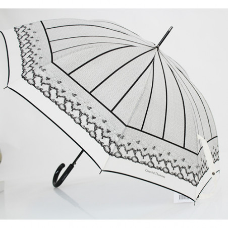 Parapluie femme résilles noir et ivoire Chantal Thomass