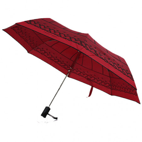Parapluie pliant résilles noir et rouge Chantal Thomass