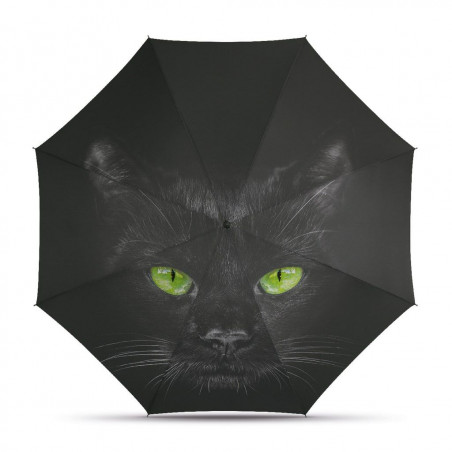 Parapluie pliant automatique chat noir