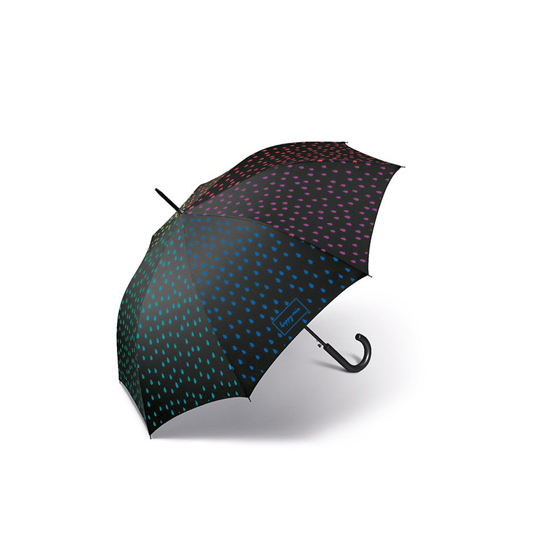 Parapluie long noir réactif à l'eau