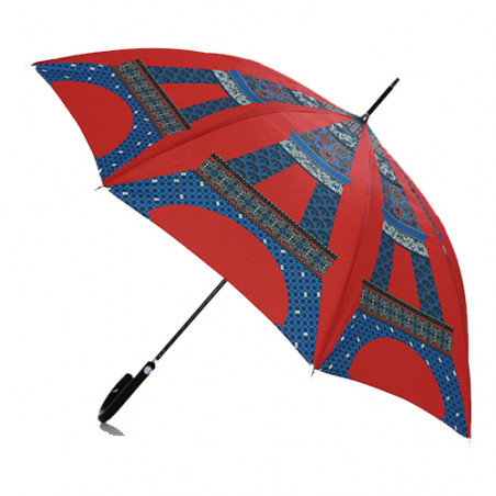 Parapluie canne Tour Eiffel rouge