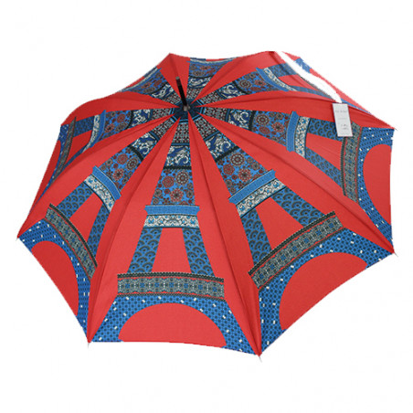 Parapluie canne Tour Eiffel rouge