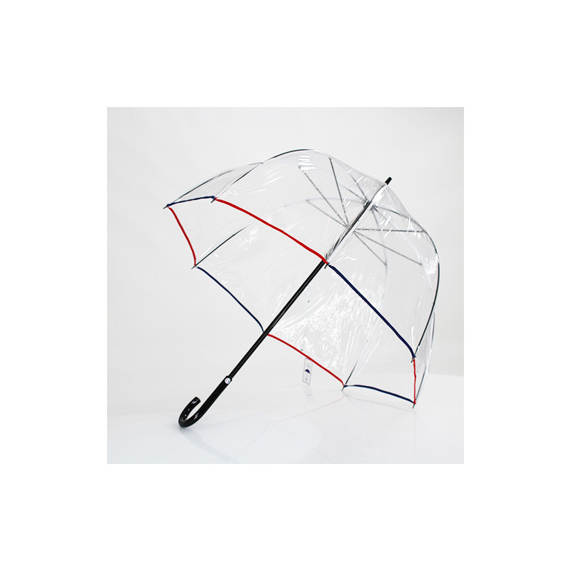 Parapluie canne transparent le Tricolore