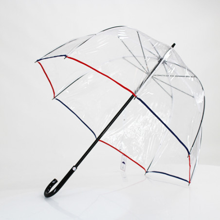 Parapluie canne transparent le Tricolore