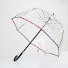 Parapluie canne transparent le Tricolore