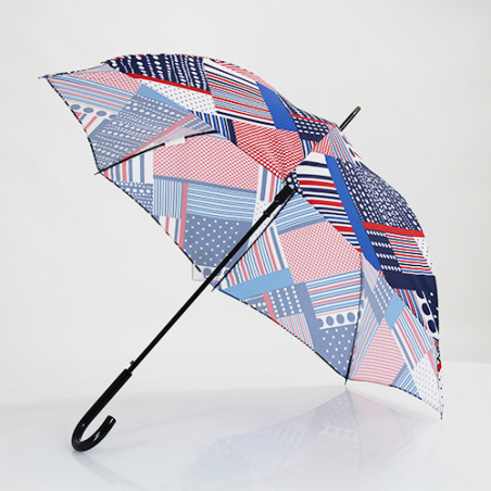Parapluie canne Géométrie tricolore