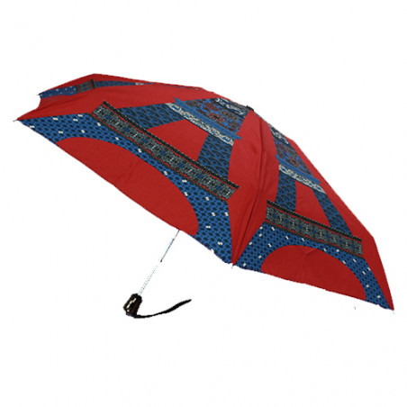 Petit parapluie pliant Tour Eiffel rouge