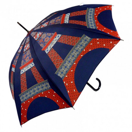 Parapluie canne Tour Eiffel bleue