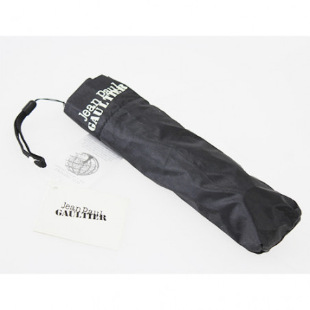 Parapluie micro plat pliant noir Jean Paul Gaultier