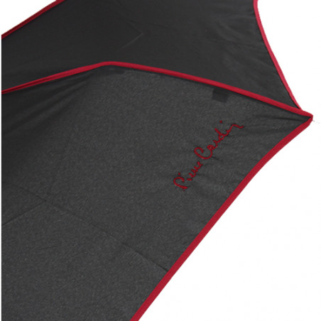 Mini parapluie pliable Pierre Cardin signature noir et rouge