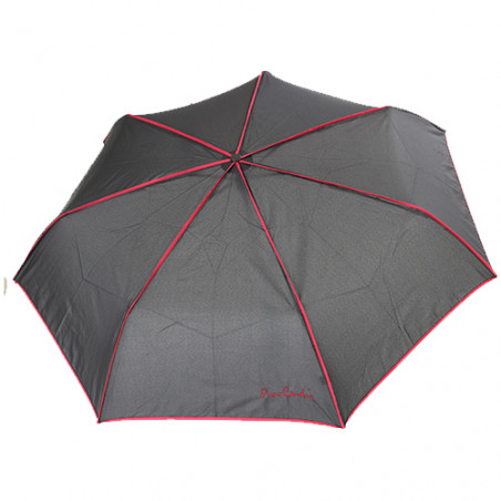 Parapluie pliable Pierre Cardin signature noir et rouge