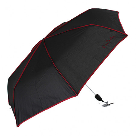 Parapluie pliable Pierre Cardin signature noir et rouge