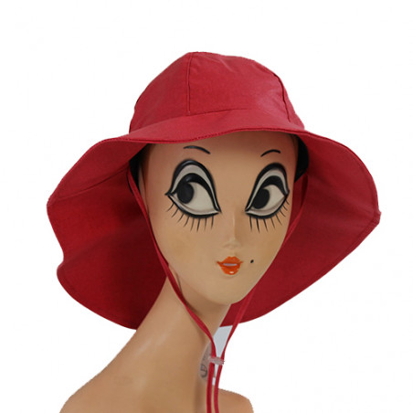 Chapeau de pluie rouge large revers