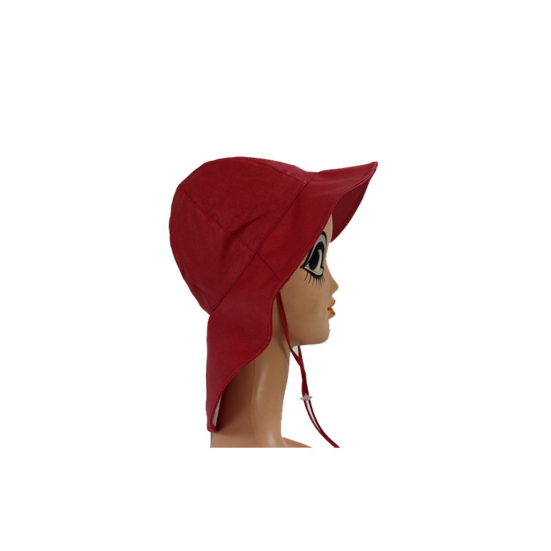 Chapeau de pluie rouge large revers