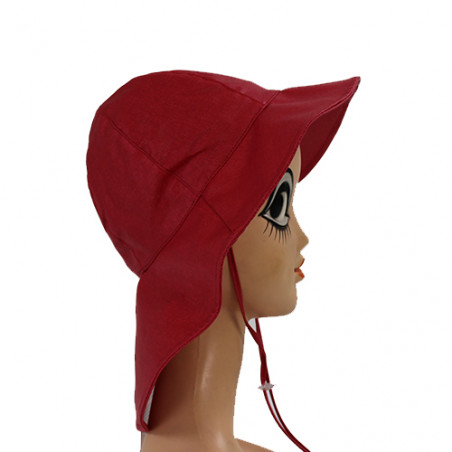 Chapeau de pluie rouge large revers