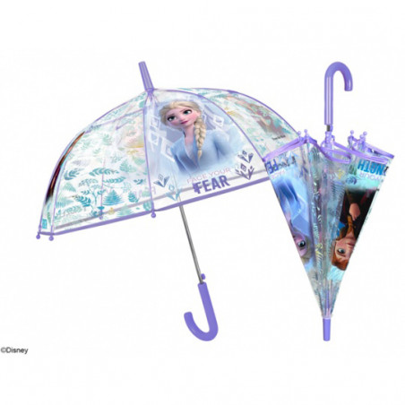 résistant au vent structure en fibre de verre avec ouverture automatique diamètre 100 cm POS 32238 Parapluie de poche avec motif Disney La Reine des Neiges II Parapluie pour fille 