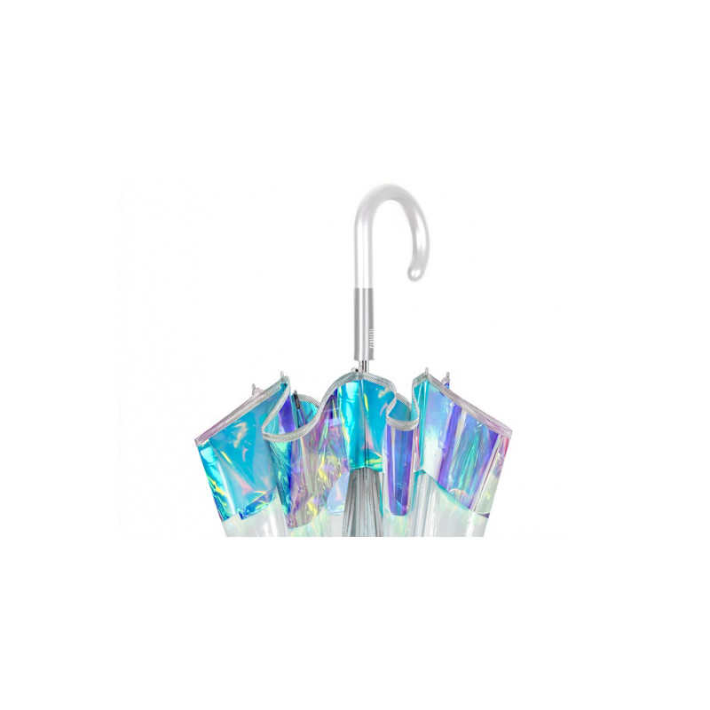 Parapluie transparent bande irisée
