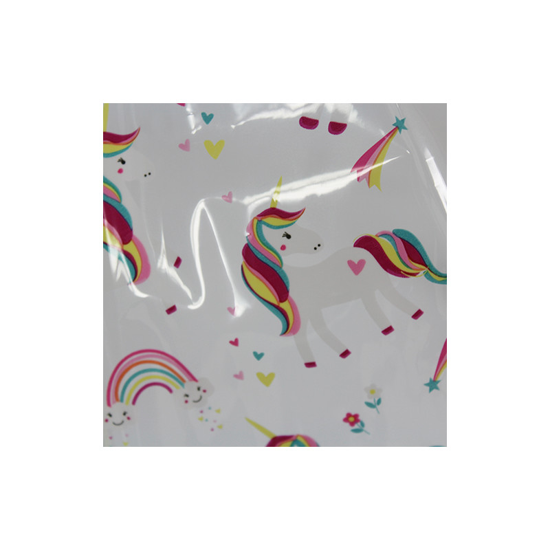 Parapluie transparent rose petites licornes