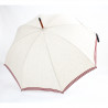 Parapluie ombrelle tissu coton lin galon rouge