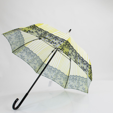Parapluie jaune et noir forme pagode Chantal Thomass