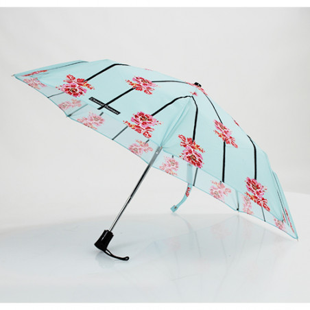 Parapluie pliant vert amande et fleurs Chantal Thomass