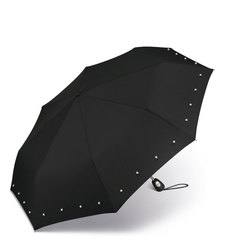 Parapluie pliant noir et perles Pierre Cardin
