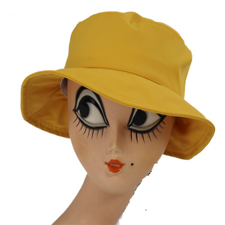 Chapeau de pluie jaune soleil pour femme