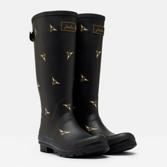 bottes de pluie femme fantaisie imprimees chiens noir femme