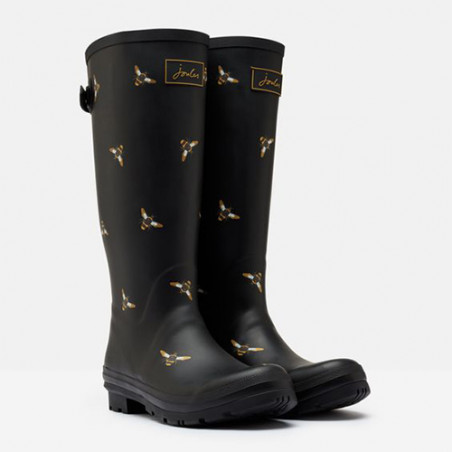 Bottes de pluie femme noir motif abeilles