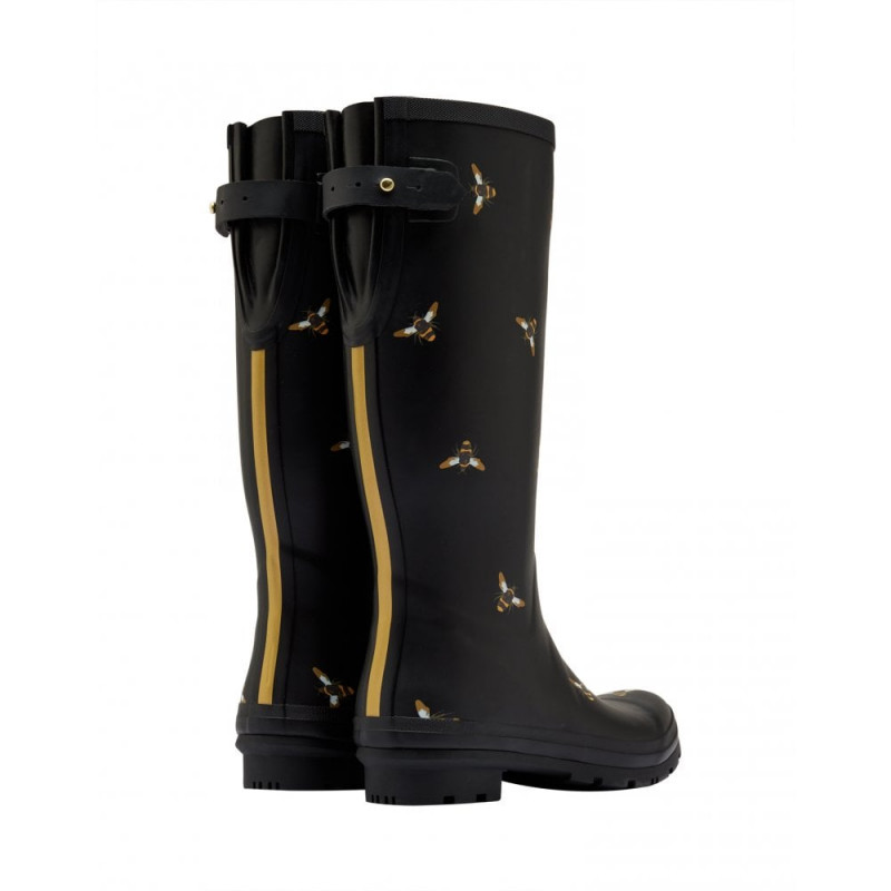 bottes de pluie femme noir motif abeilles