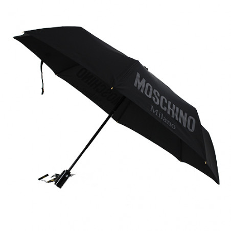 Parapluie pliant à logo imprimé Moschino en coloris Noir Femme Accessoires Parapluies 