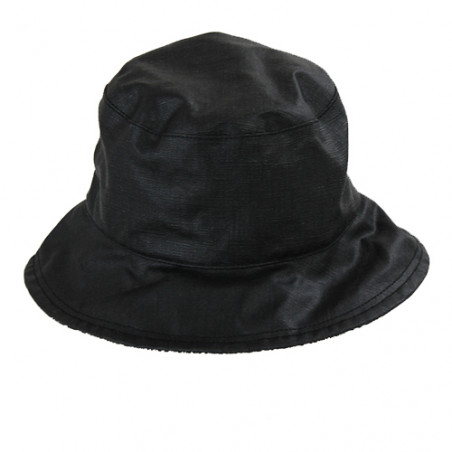 Chapeau de pluie noir revers motif chevrons