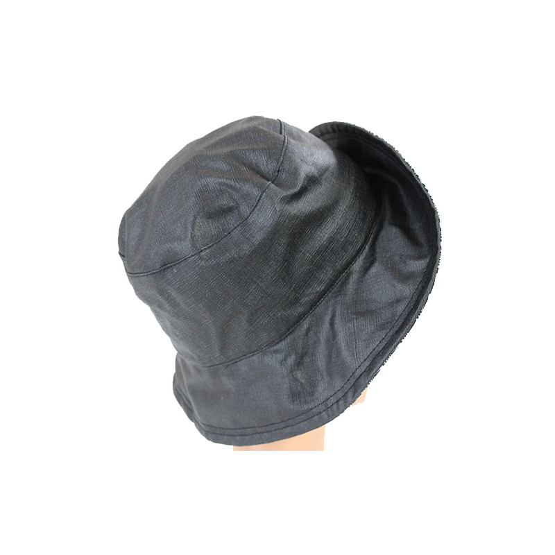 Chapeau de pluie noir revers motif chevrons