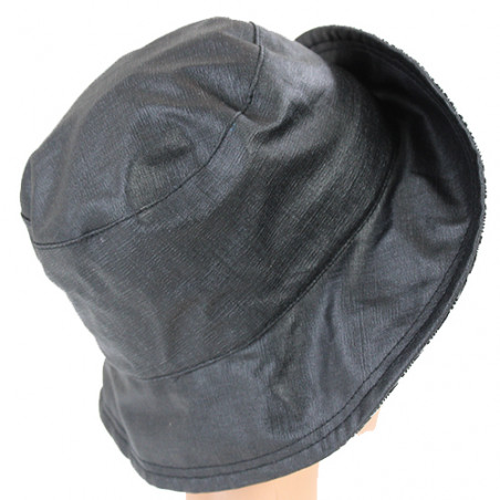 Chapeau de pluie noir revers motif chevrons