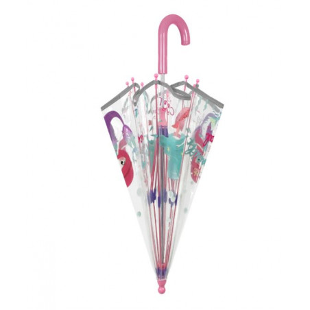 Parapluie cloche enfant transparent sirène bande réfléchissante 